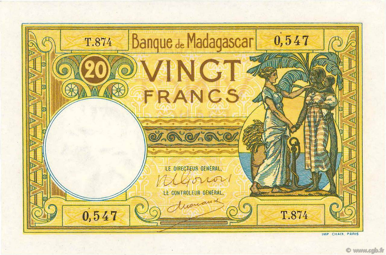 20 Francs MADAGASKAR  1948 P.037 fST+