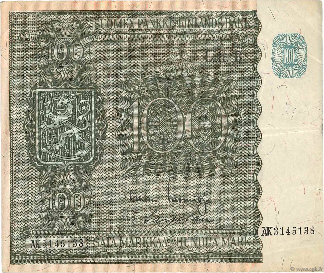 100 Markkaa FINLANDE  1945 P.088 TTB