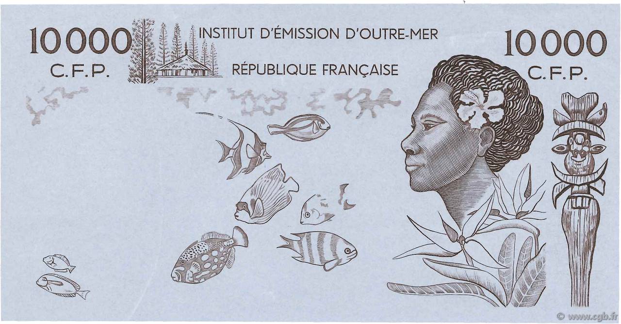 10000 Francs Épreuve POLYNÉSIE, TERRITOIRES D OUTRE MER  1985 P.04- SPL