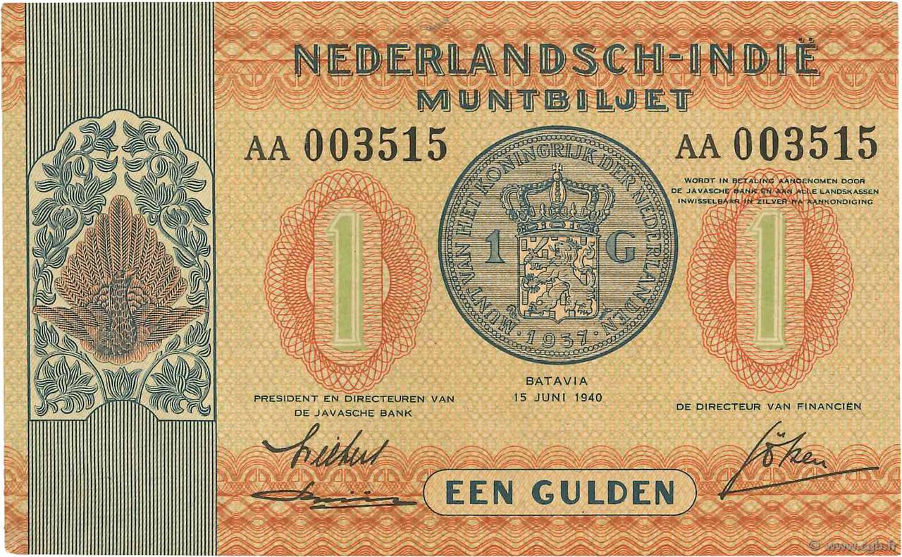 1 Gulden INDES NEERLANDAISES  1940 P.108a SPL