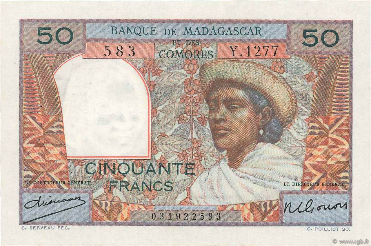 50 Francs MADAGASCAR  1950 P.045a SUP