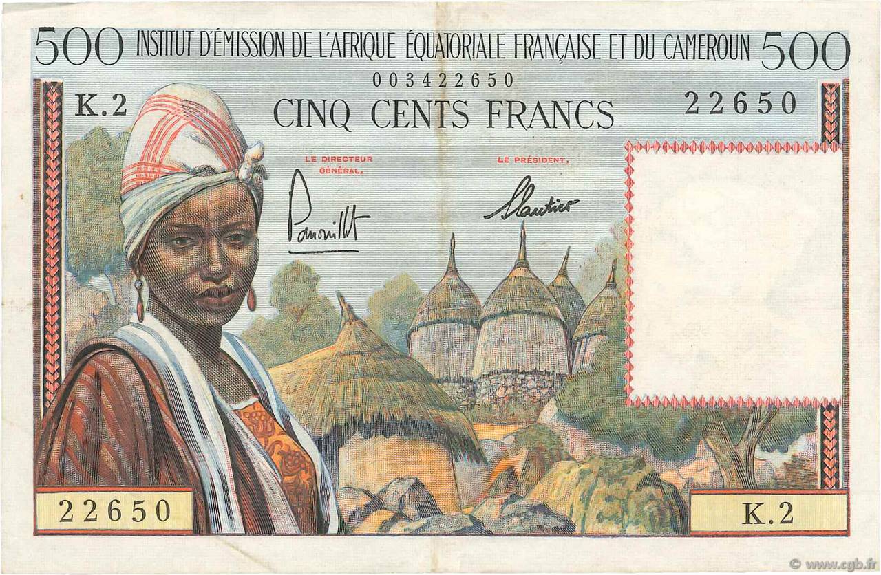 500 Francs type 1957 IE AFRIQUE ÉQUATORIALE FRANÇAISE  1957 A.142a TTB+