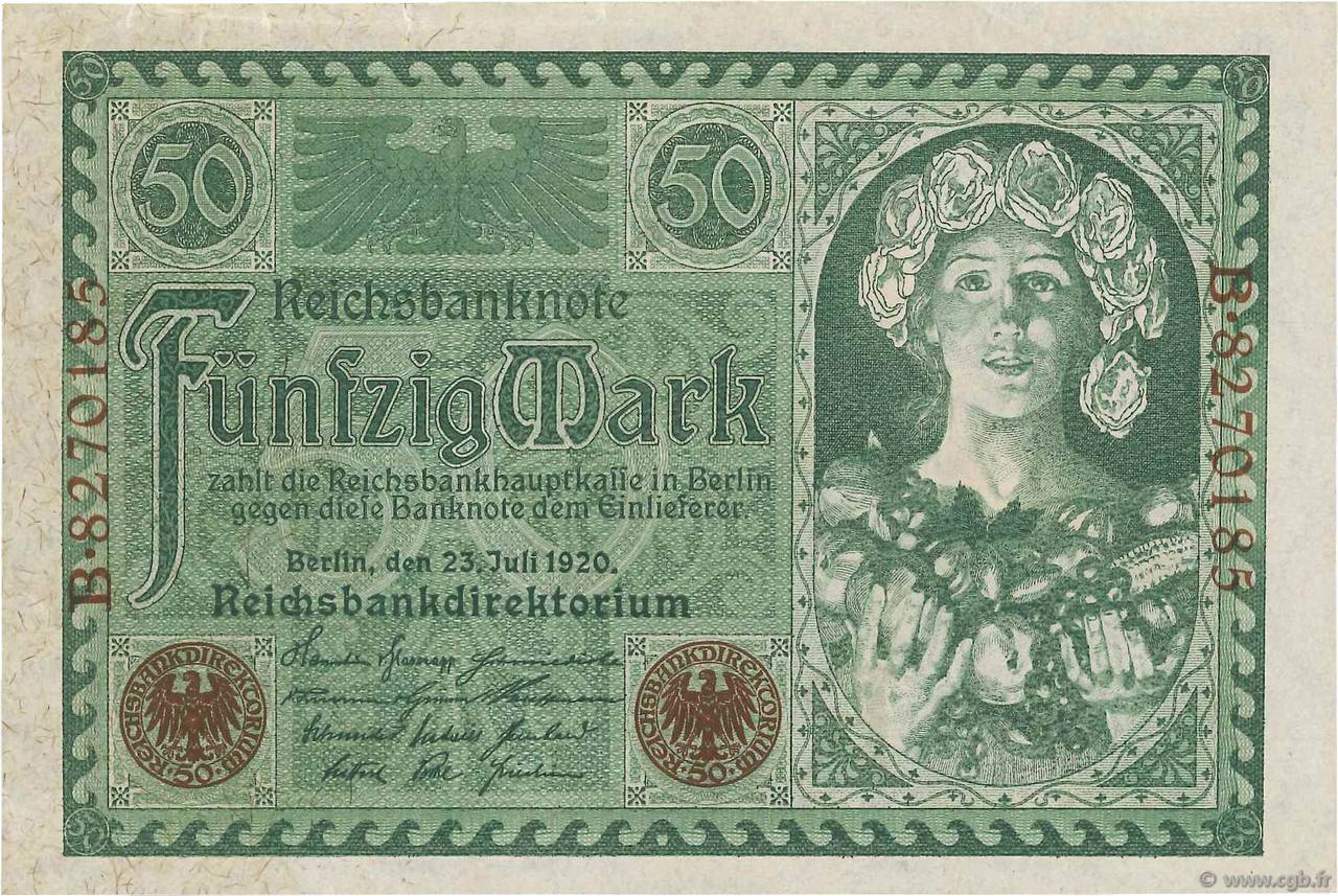 50 Mark GERMANIA  1920 P.068 q.AU
