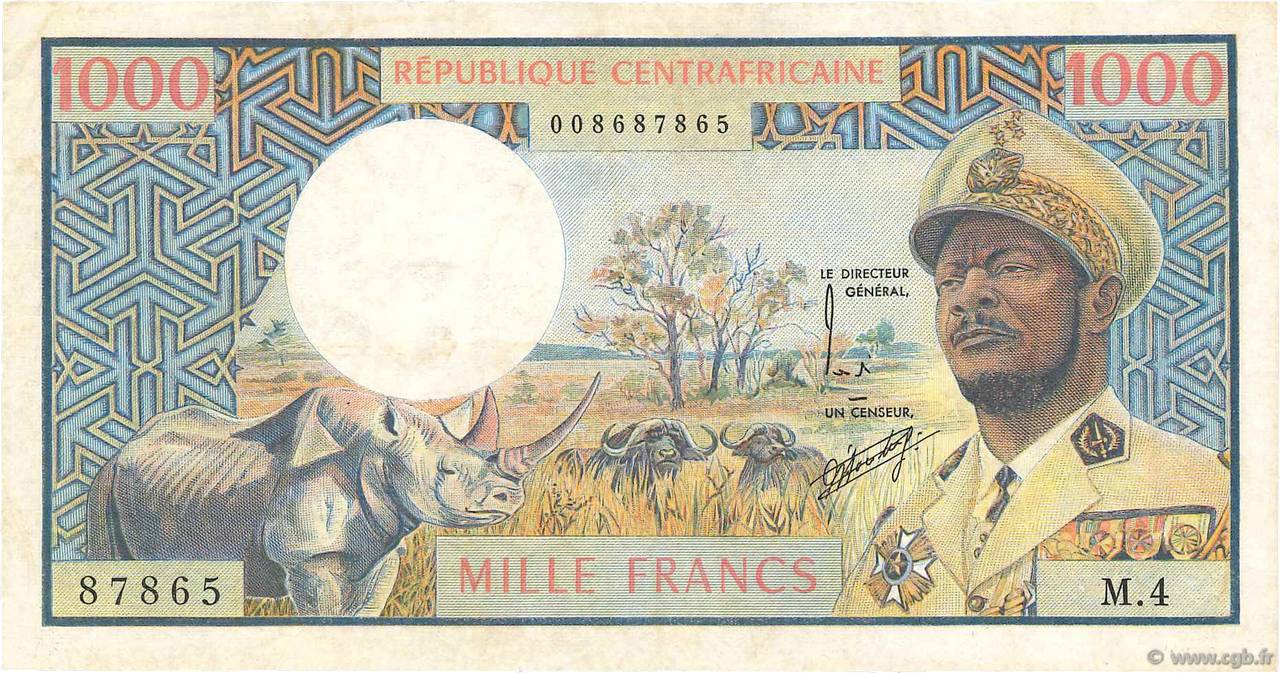 1000 Francs type 1974 CENTRAFRIQUE  1974 A.182a pr.TTB