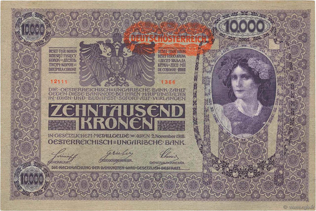 10000 Kronen AUTRICHE  1919 P.065 SUP