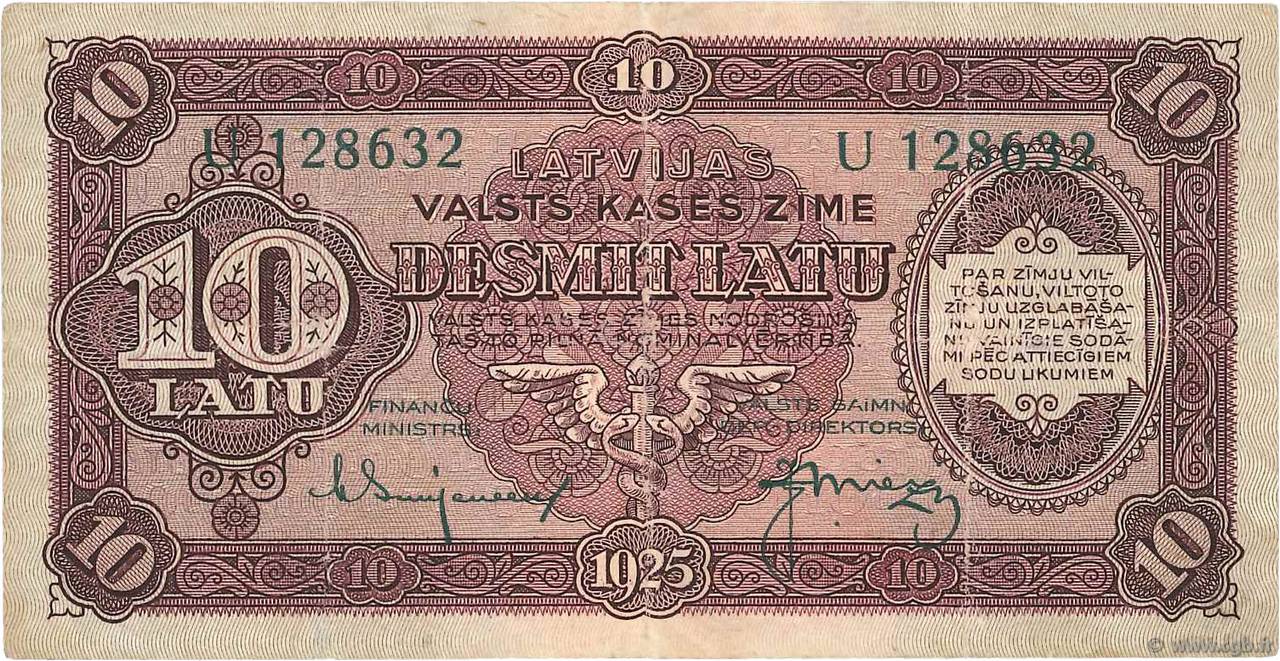 10 Latu LETONIA  1939 P.24e BC