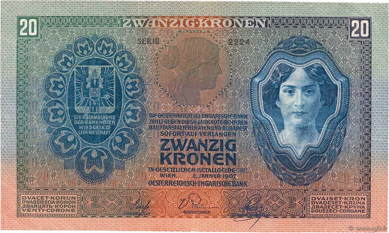 20 Kronen ÖSTERREICH  1907 P.010 SS