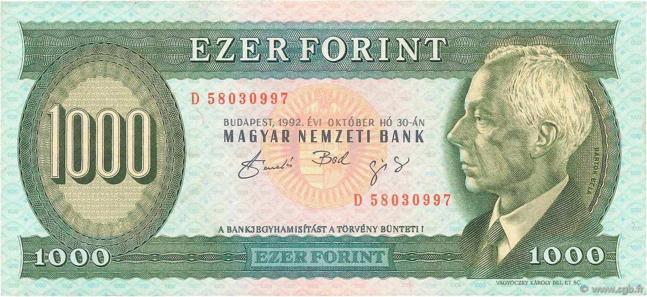 1000 Forint UNGHERIA  1992 P.176a BB