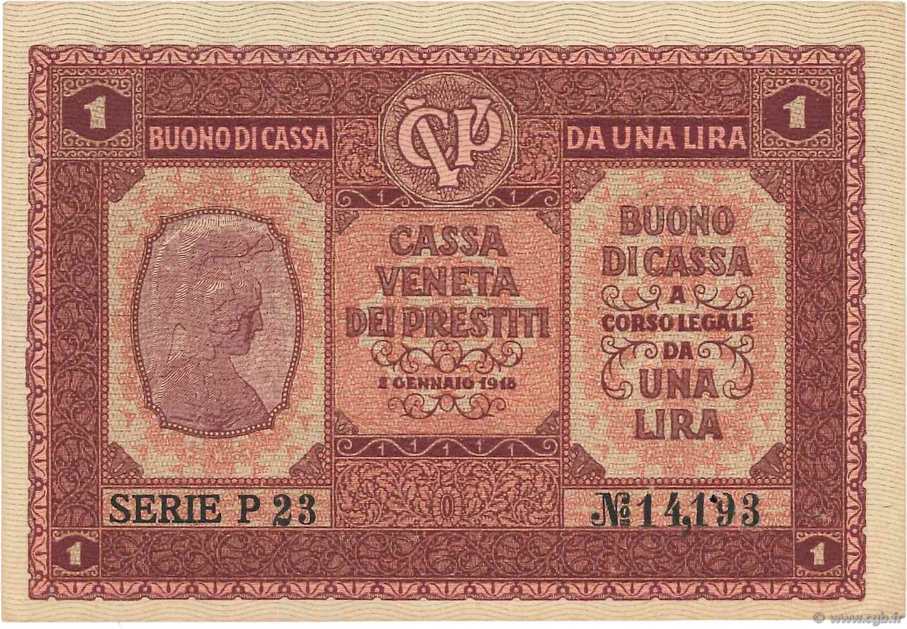 1 Lira ITALY  1918 PM.04 AU