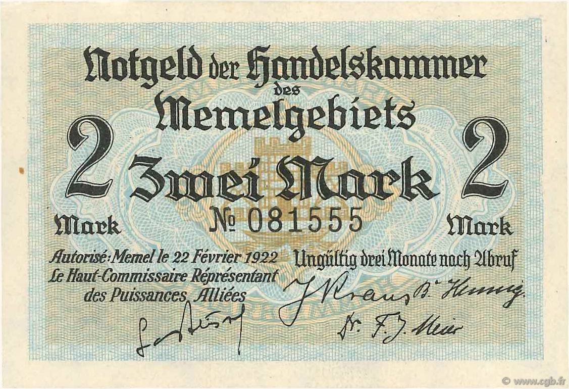 2 Mark MEMEL  1922 P.03a SC+
