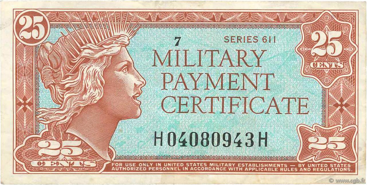 25 Cents UNITED STATES OF AMERICA  1964 P.M052 VF
