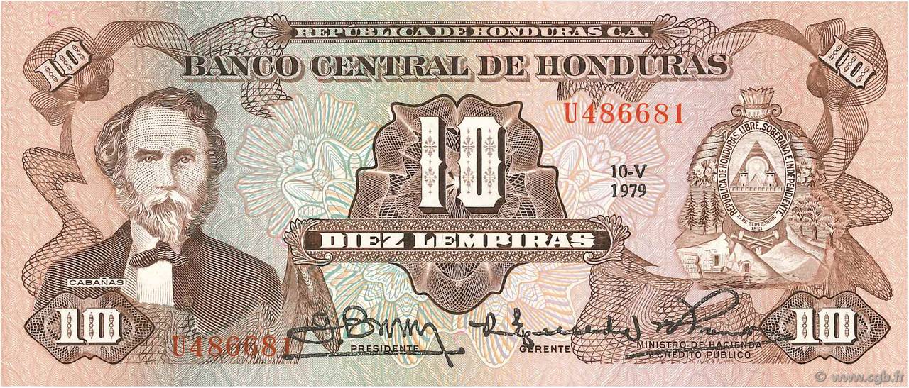 10 Lempiras HONDURAS  1979 P.064a FDC