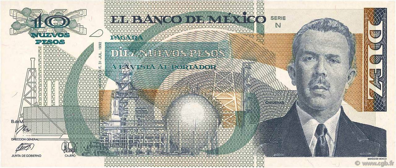 10 Nuevos Pesos MEXIQUE  1992 P.095 NEUF