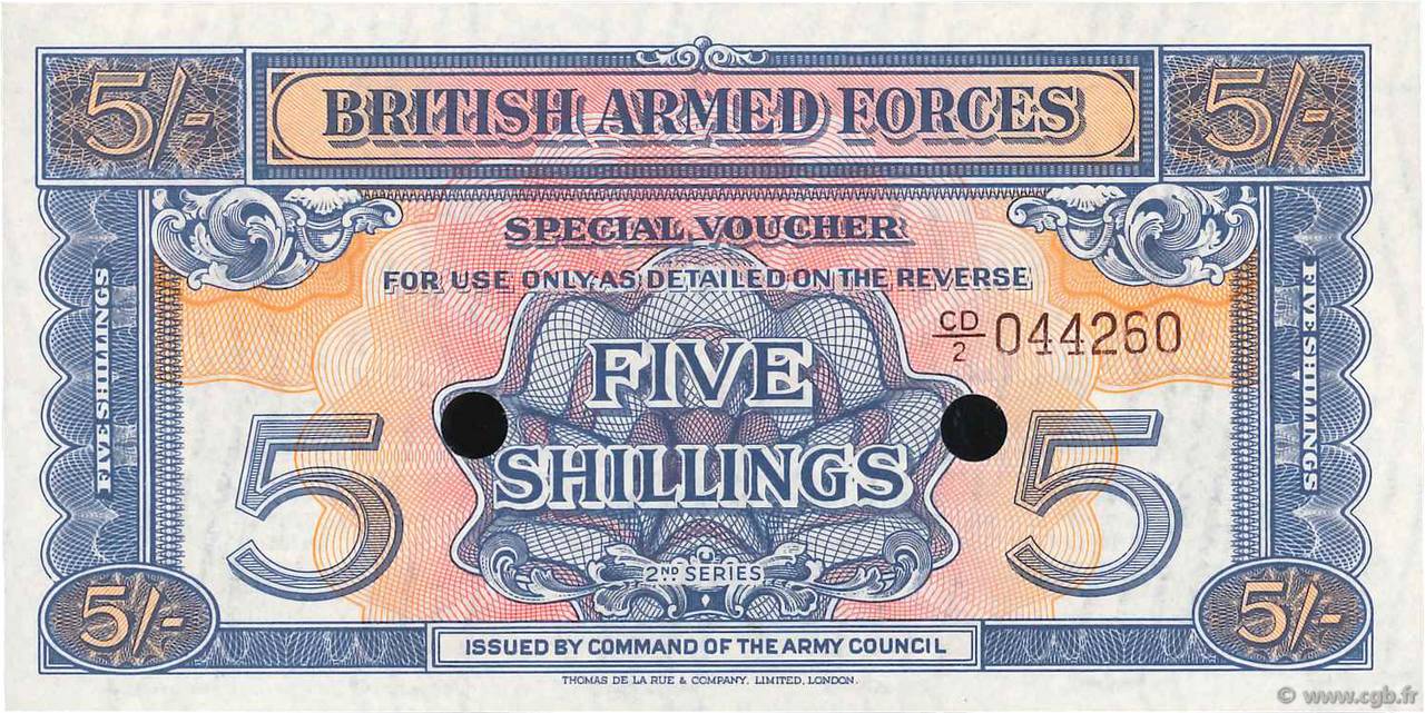 5 Shillings Annulé ENGLAND  1948 P.M020d ST