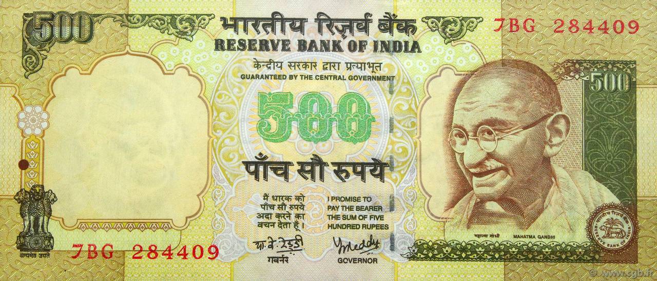 500 Rupees INDIEN  2000 P.093e fST+