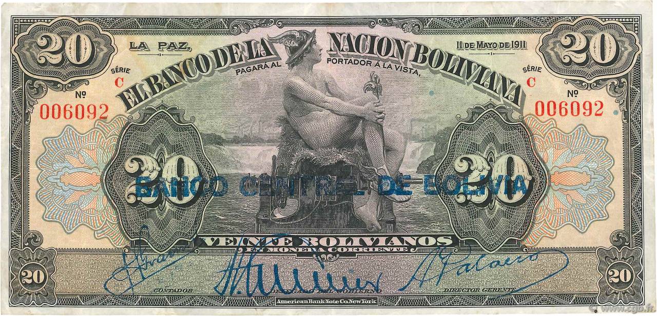 20 Bolivianos BOLIVIE  1929 P.115 TB