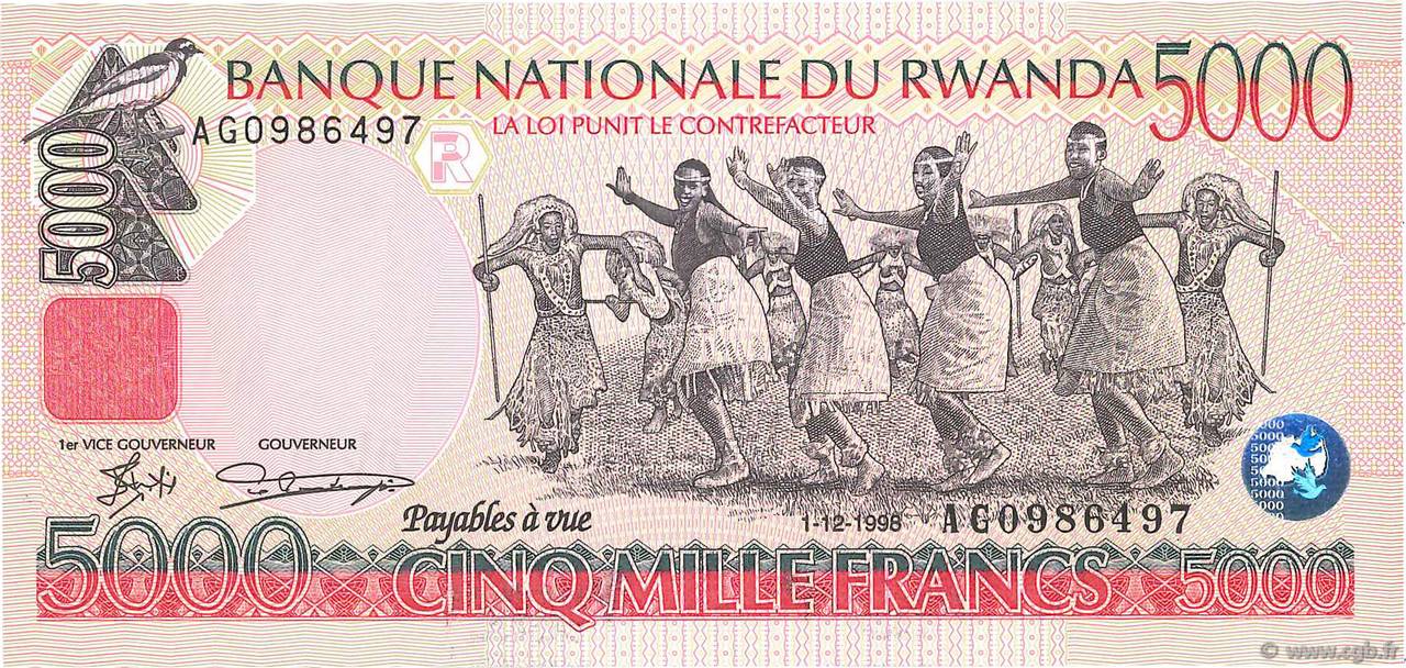5000 Francs RUANDA  1998 P.28a ST