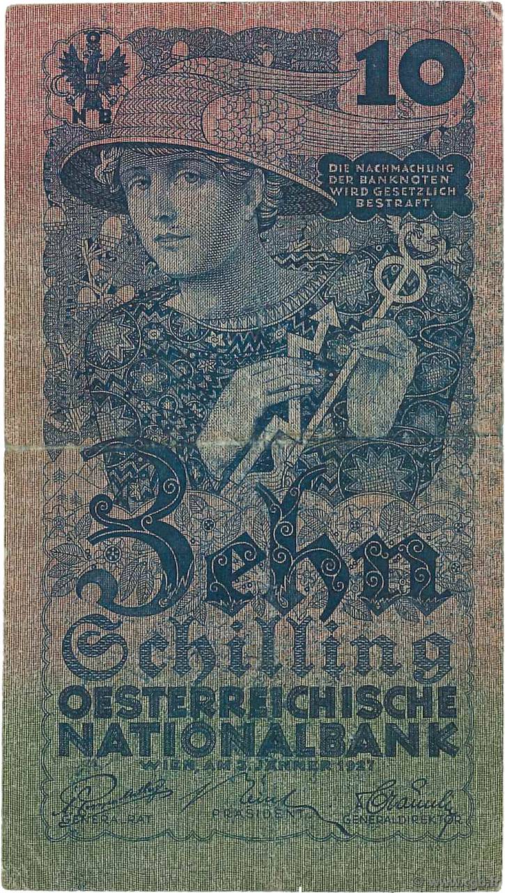 10 Schilling AUSTRIA  1927 P.094 BB