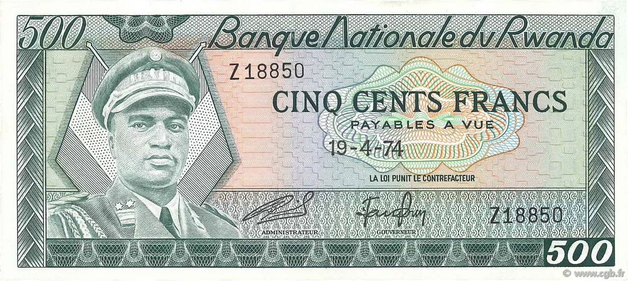 500 Francs RUANDA  1974 P.11a fST+