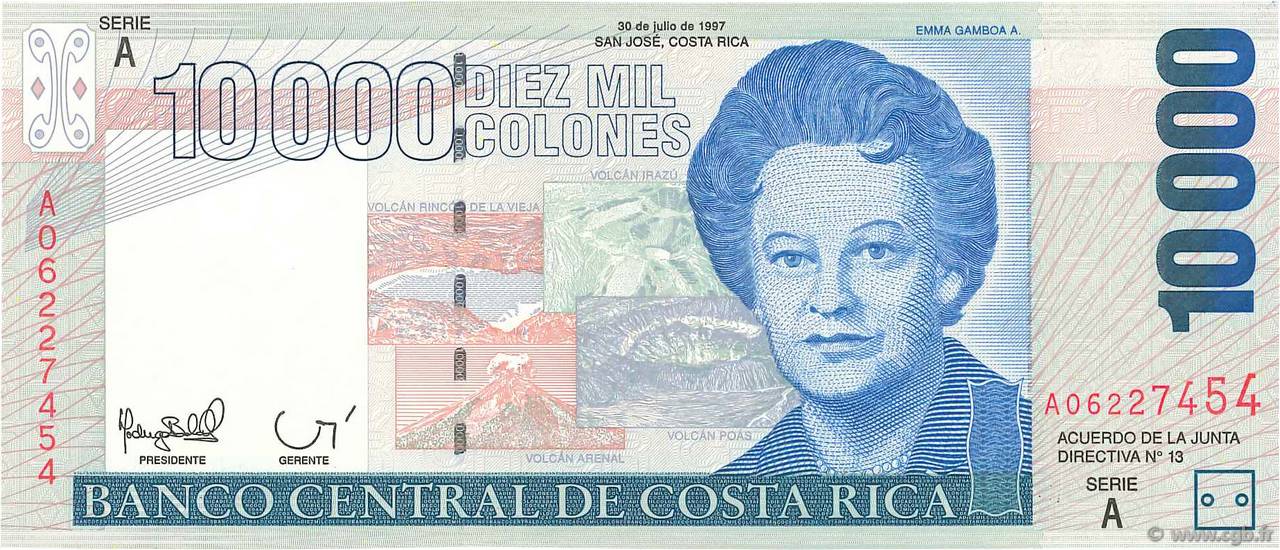 10000 Colones COSTA RICA  1997 P.267a ST