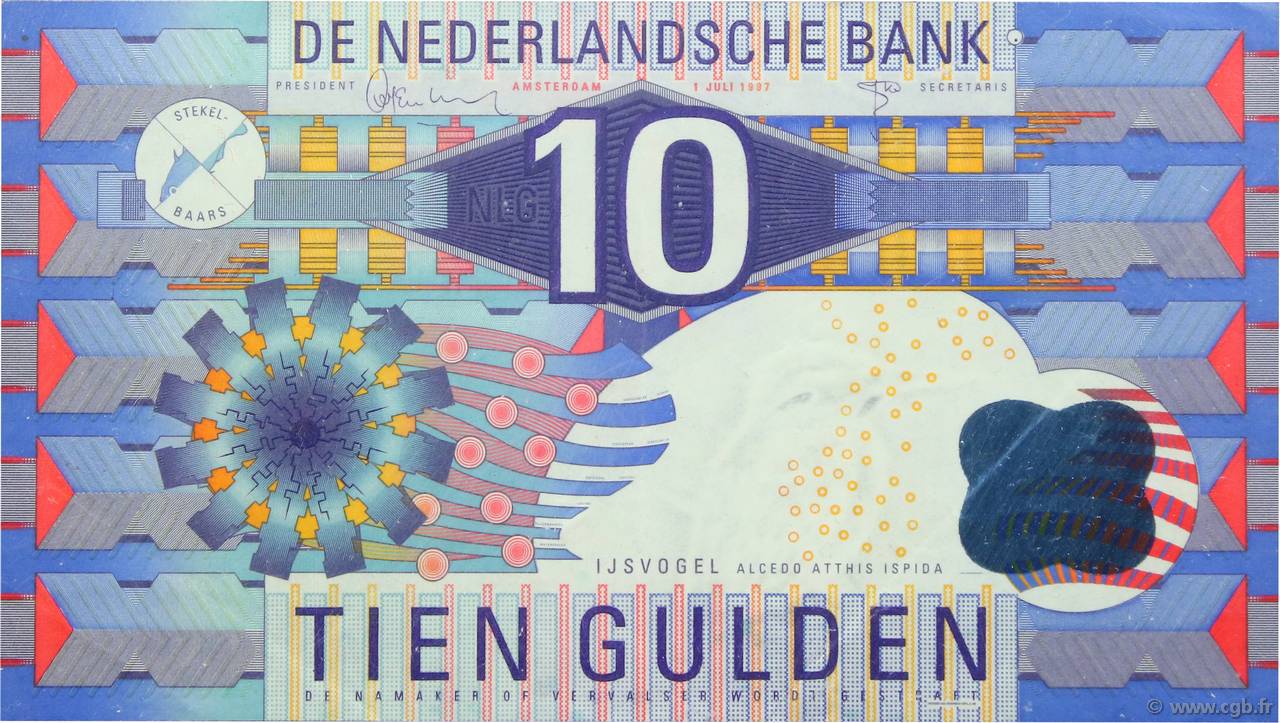 10 Gulden PAYS-BAS  1997 P.099 SUP