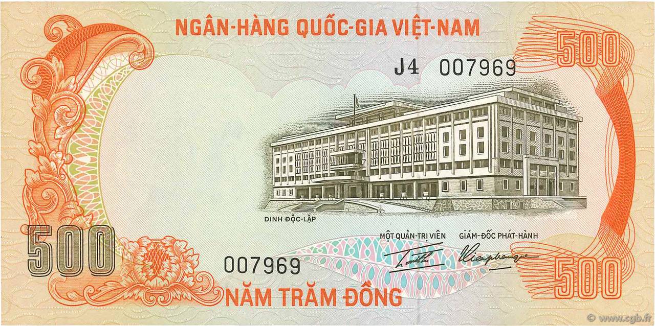 500 Dong VIETNAM DEL SUD  1972 P.33a SPL+
