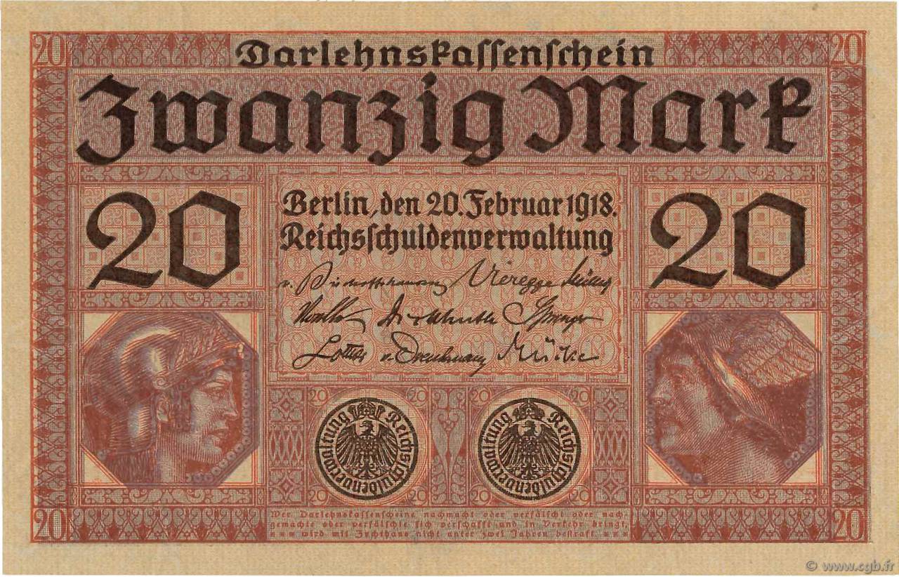 20 Mark ALLEMAGNE  1918 P.057 pr.NEUF