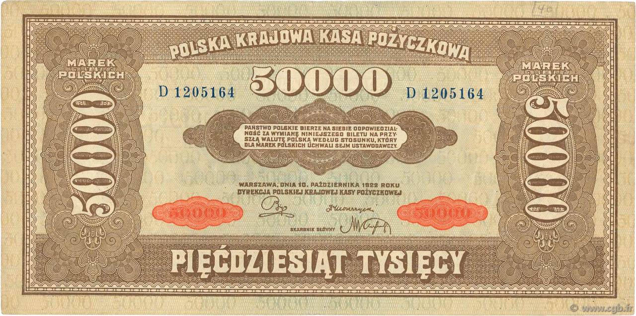 50000 Marek POLOGNE  1922 P.033 TTB