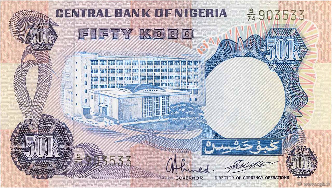 50 Kobo NIGERIA  1973 P.14j NEUF