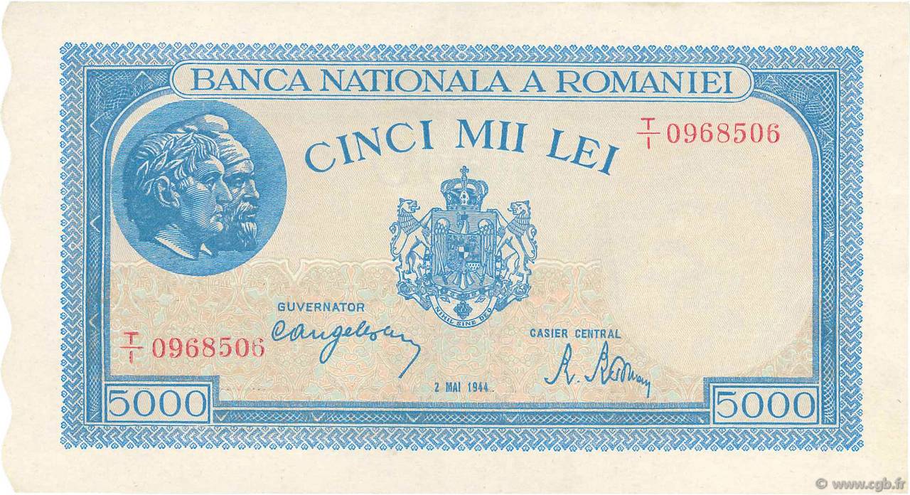 5000 Lei RUMANIA  1944 P.055 EBC+