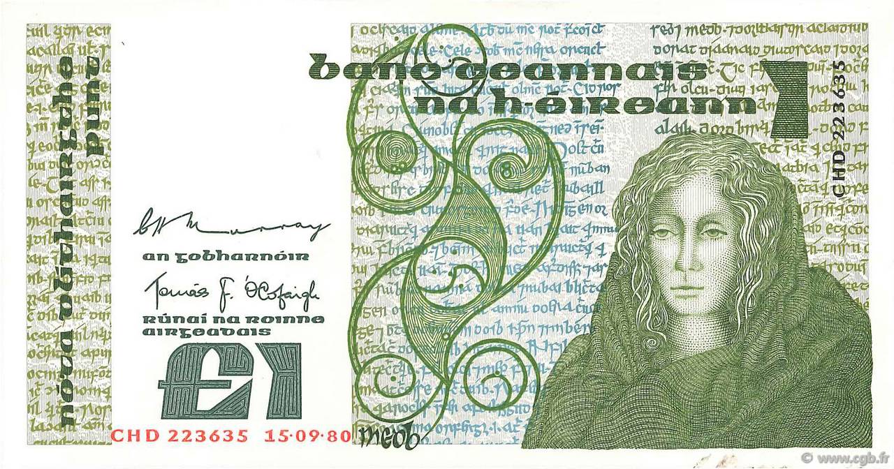 1 Pound IRLANDA  1980 P.070b AU
