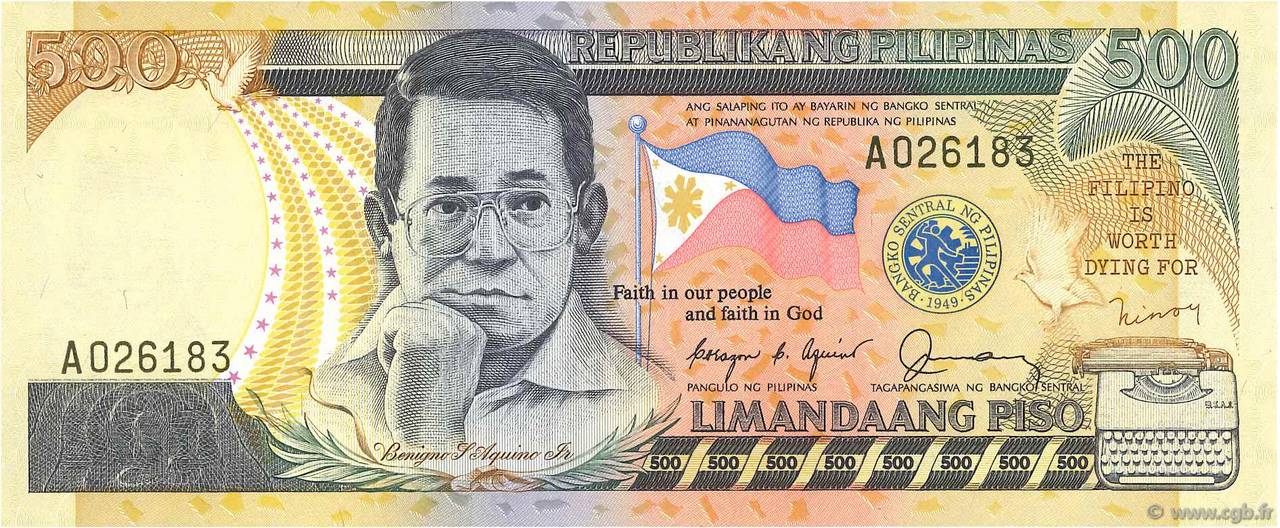 500 Pesos PHILIPPINES  1987 P.173a NEUF