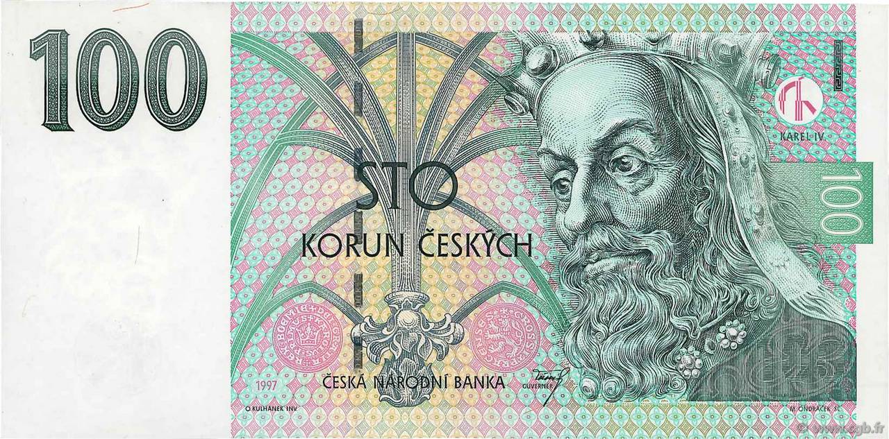 100 Korun CZECH REPUBLIC  1997 P.18 UNC-