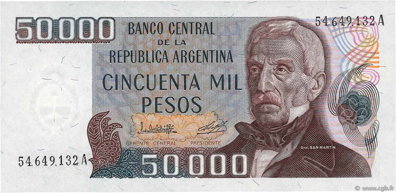 50000 Pesos ARGENTINA  1979 P.307a FDC