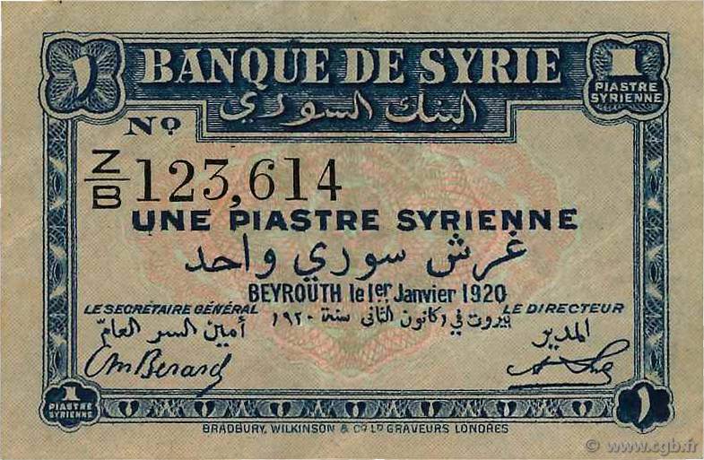 1 Piastre SYRIEN  1920 P.006 SS