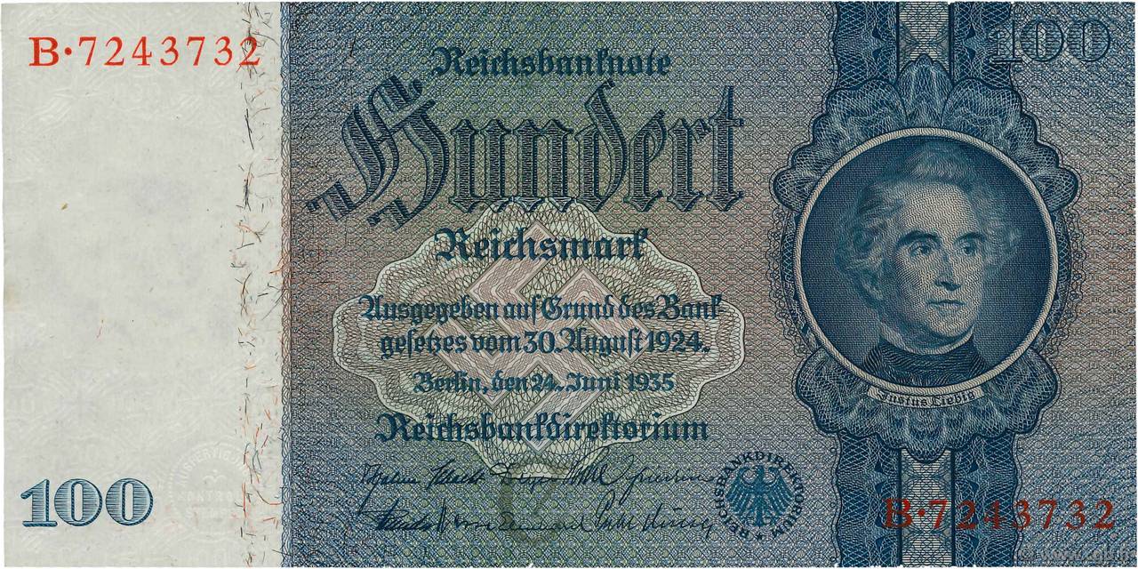 100 Reichsmark GERMANIA  1935 P.183a AU