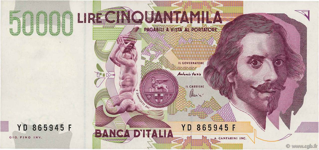 50000 Lire ITALIA  1992 P.116c SPL