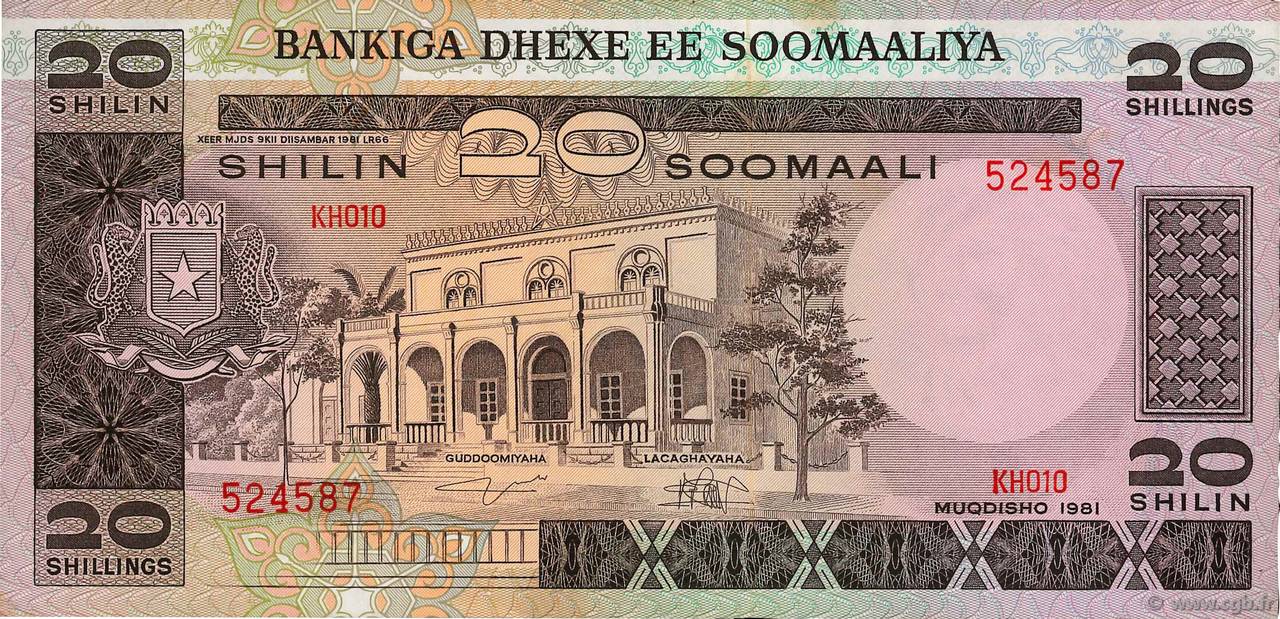 20 Shilin  = 20 Shillings SOMALIA  1978 P.23a EBC+