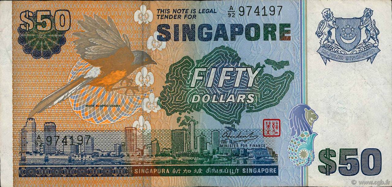 50 Dollars SINGAPUR  1976 P.13a fSS