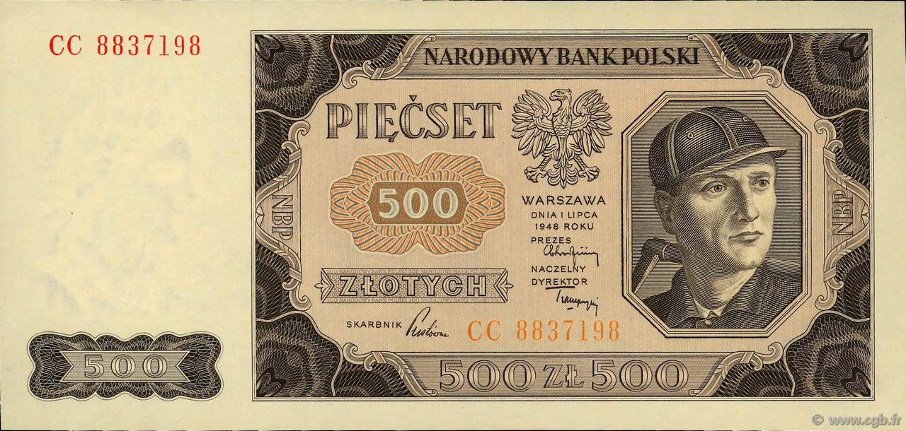 500 Zlotych POLOGNE  1948 P.140 pr.NEUF