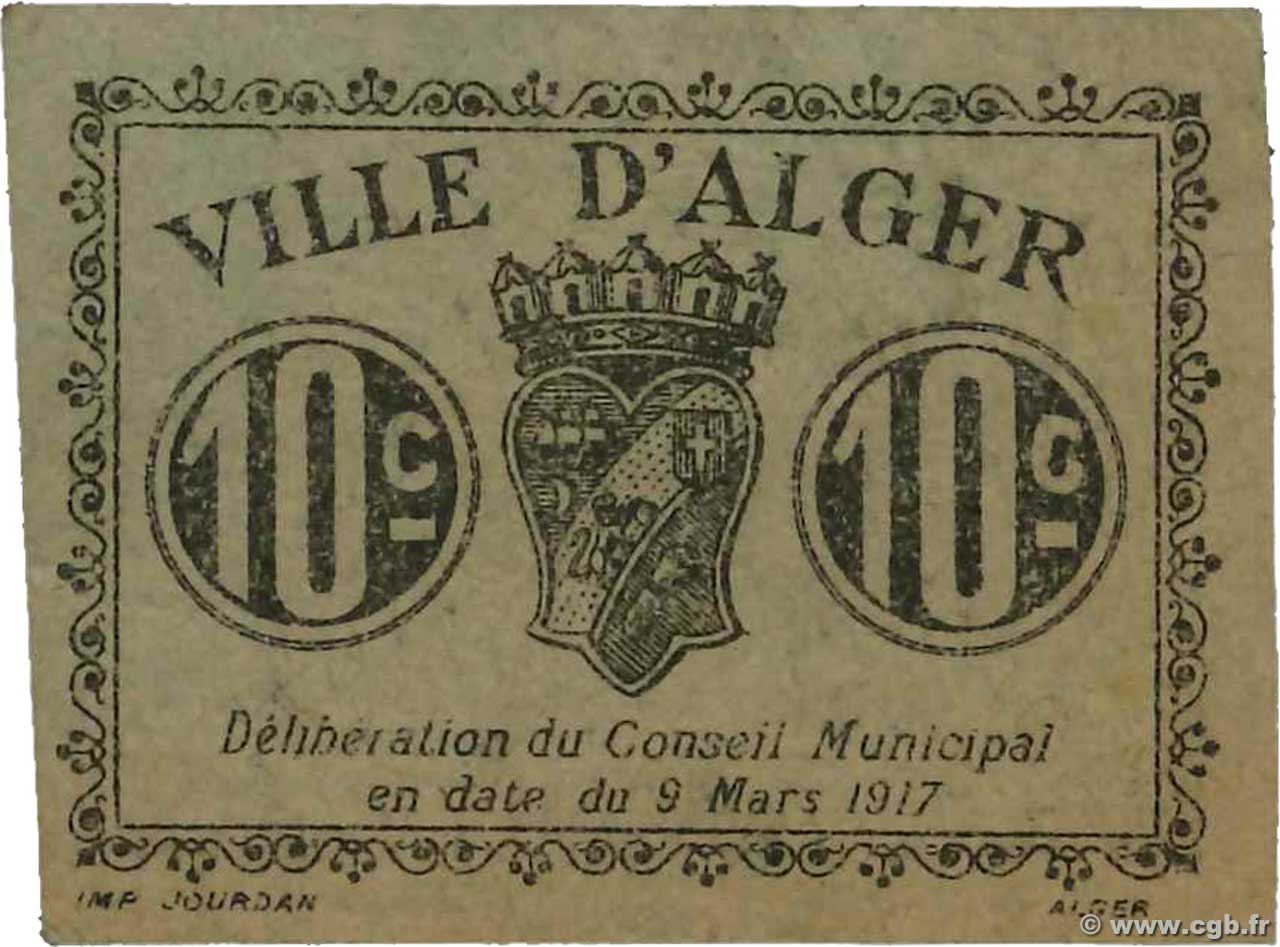 10 Centimes ALGERIA Alger 1917 JPCV.07var AU