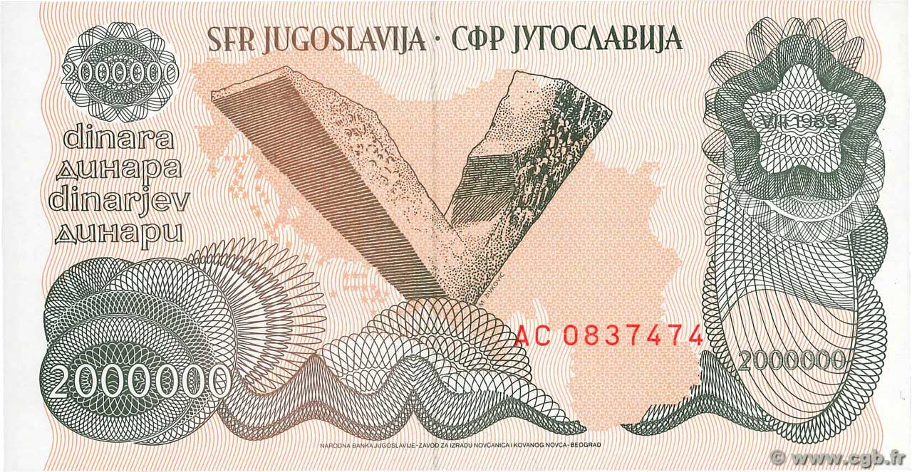 2 000 000 Dinara YUGOSLAVIA  1989 P.100 q.FDC