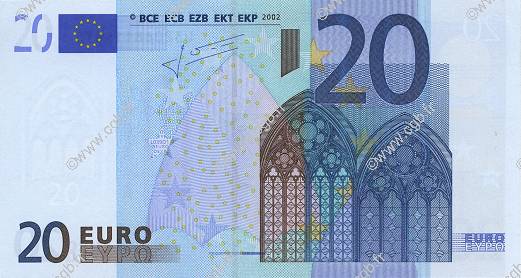 20 Euro Fauté EUROPA  2002 €.120.21 UNC-