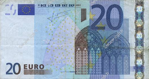 20 Euro Fauté EUROPA  2002 €.120.21 F