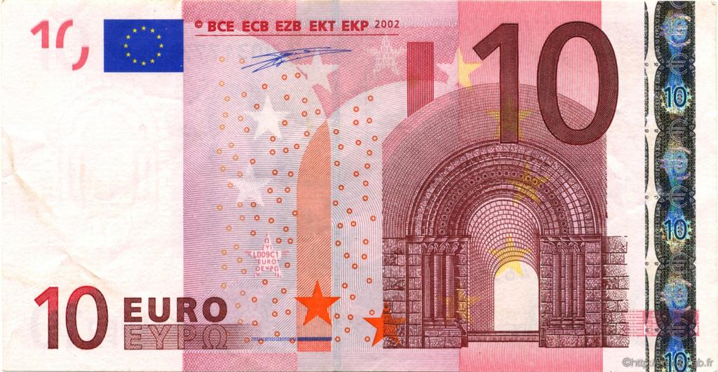 10 Euro Fauté EUROPA  2002 €.110.08 VF+