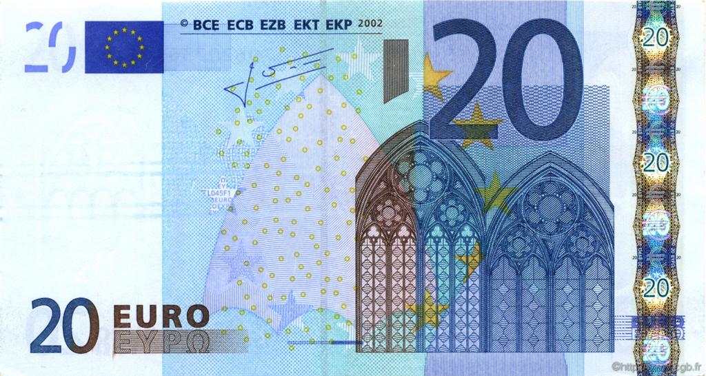 20 Euro Fauté EUROPA  2002 €.120.26 EBC+