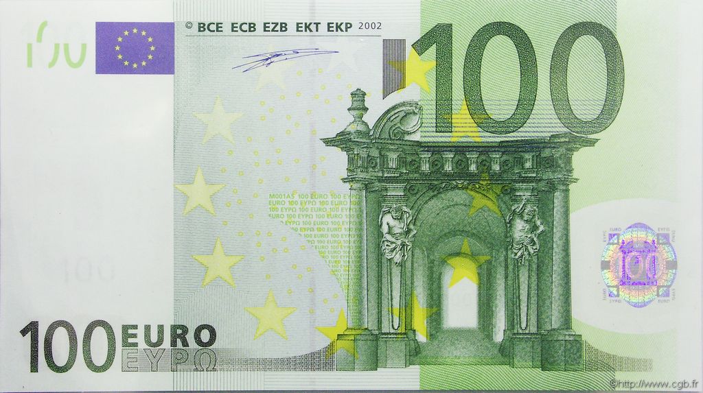 100 Euro Petit numéro EUROPA  2002 €.140.09 UNC