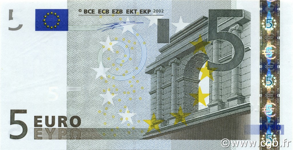 5 Euro EUROPA  2002 €.100.03 UNC
