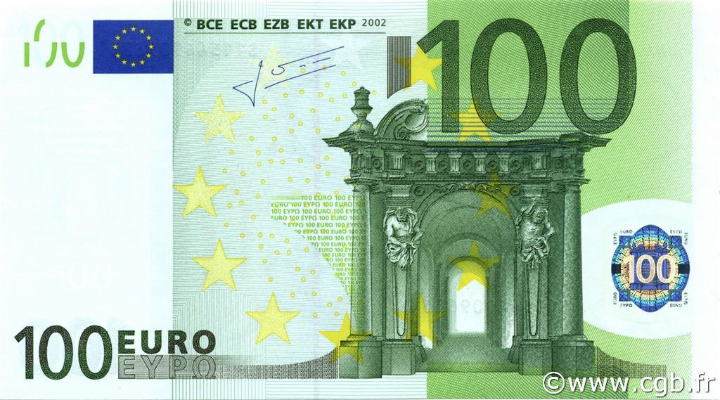 100 Euro EUROPA  2002 €.140.14 VF