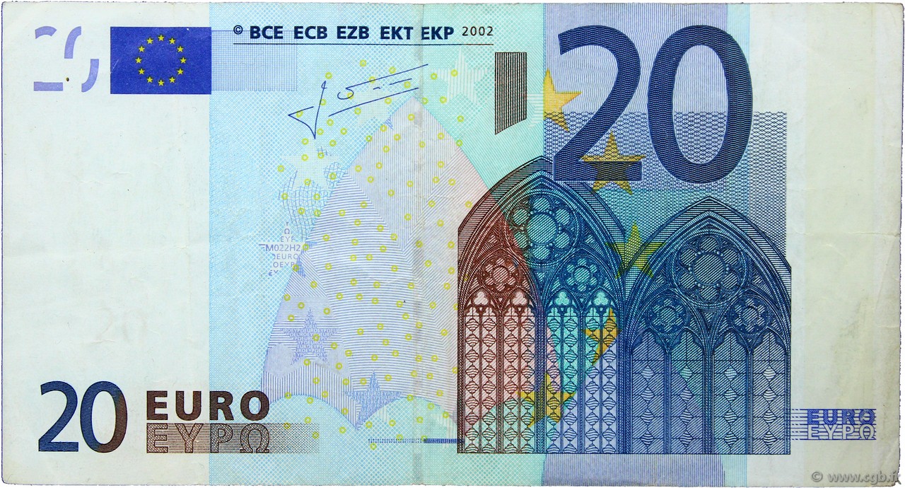20 Euro Fauté EUROPA  2002 €.120.27 BC